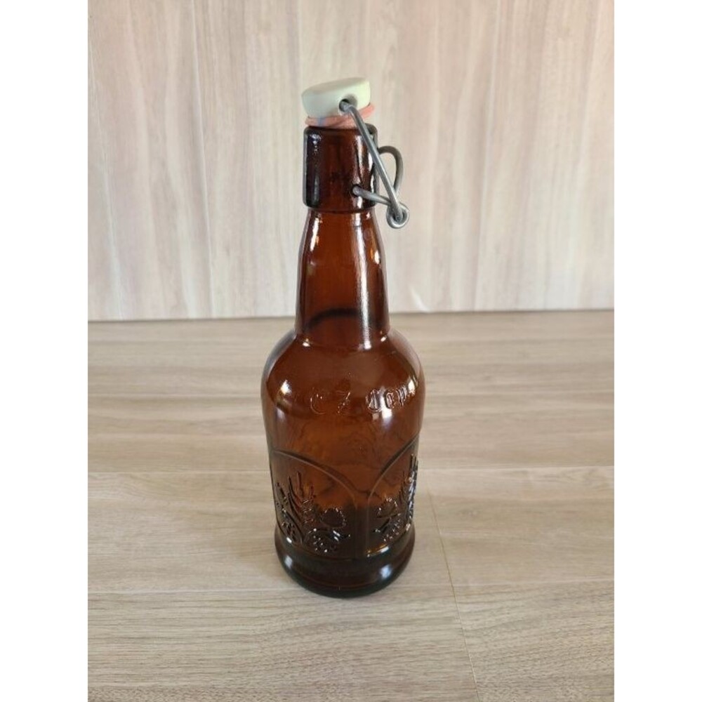 Corona Extra Amber Glass Swing Top Beer Bottle Growler Embossed Flip Cap Decor